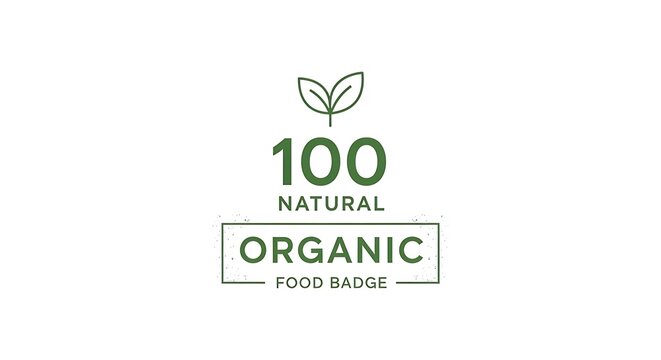 Minimalist natural organic food badge logo