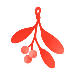 Naklejka premium PNG Minimalist red mistletoe illustration.