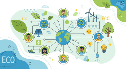 Naklejka premium Eco friendly sustainable business growth concept illustration.