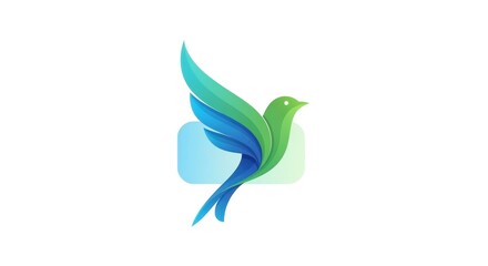 Fototapeta premium Colorful Abstract Bird Logo Design with Gradient Wings.