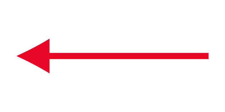Red Left Arrow Icon Isolated on Transparent Background PNG