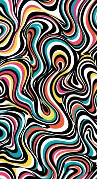 Colorful Abstract Swirling Wave Pattern Design.