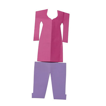 trending multi color fashion dress on white background.