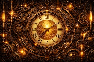 Fototapeta premium Intricate steampunk clockwork design.