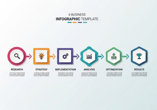 Colorful Business Process Infographic Design Template.
