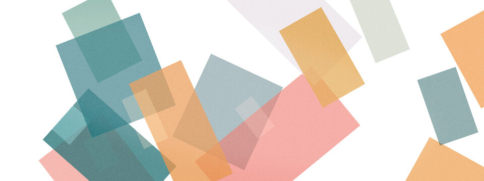 A calm abstract composition of overlapping pastel squares and rectangles in blues and pinks over a clean white background, ideal for modern design, branding, and web themes.