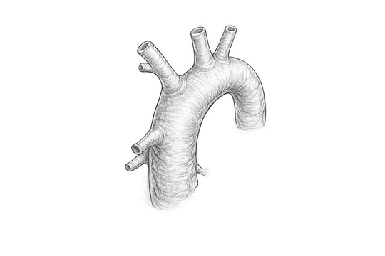 Anatomical of the Human Aorta and Major Blood Vessels with Branching