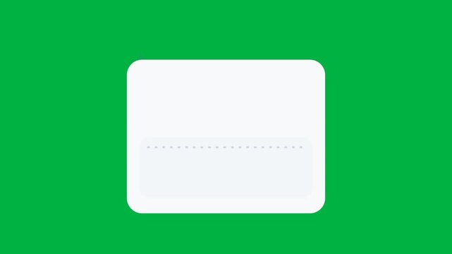 2D flat design animation of an AI video generation interface on green screen background