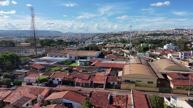 Vista a&eacute;rea dos bairros Santo Ant&ocirc;nio e V&aacute;rzea em Patos de Minas, Minas Gerais