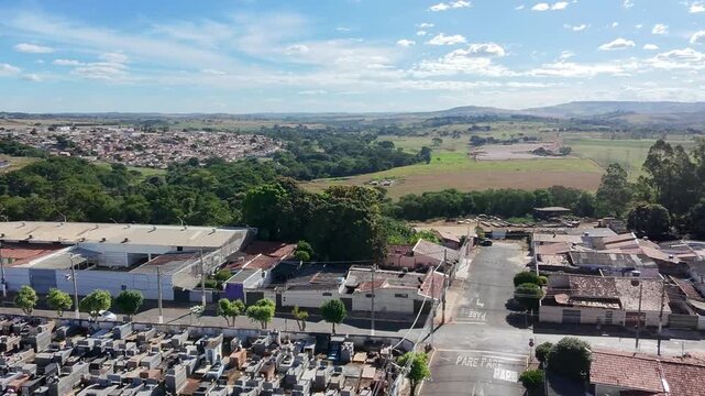 Vista a&eacute;rea dos bairros Santo Ant&ocirc;nio e V&aacute;rzea em Patos de Minas, Minas Gerais