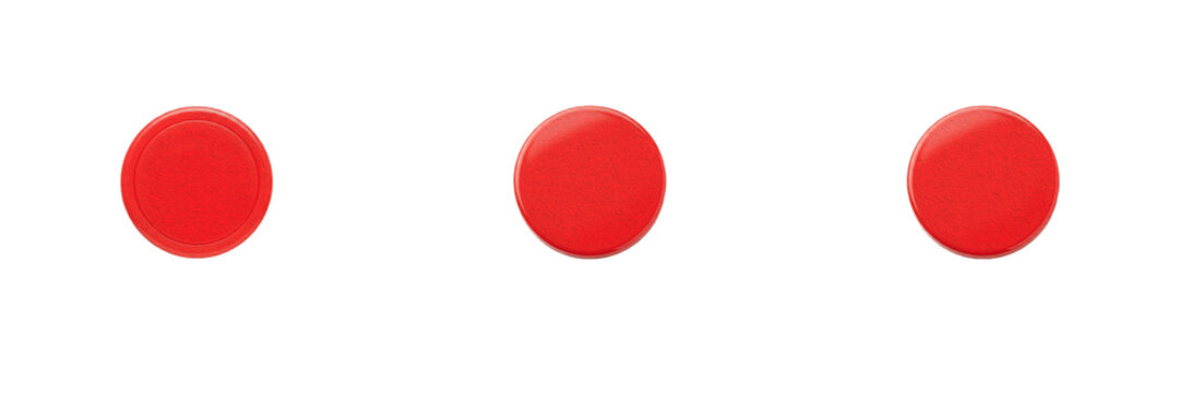 Set of red circle dot shape icon glossy round badge symbol geometric element button spot sphere bullet point graphic isolated object set png