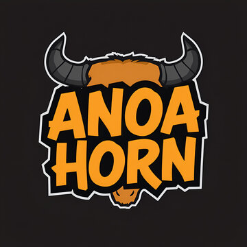 Graphic logo design featuring an anoa head with horns and bold typography.
