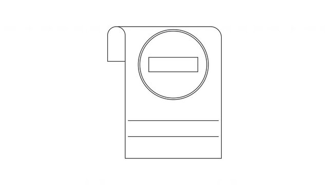 Simple Line Drawing of a Door Hanger with a No Entry Symbol.