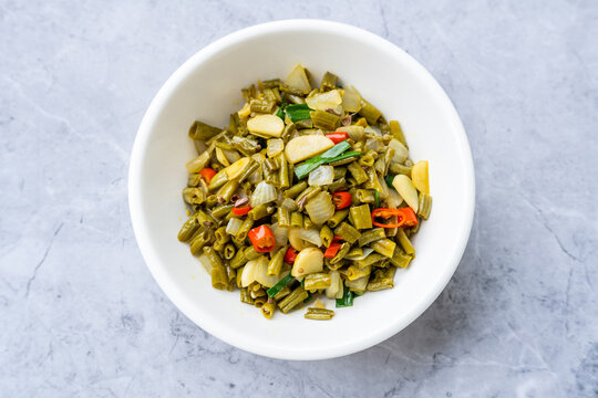 A Vegetarian Dish: Stir-fried Sour Long Beans