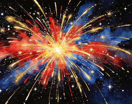 Watercolor spark abstract art material, bright‑colored starry texture for poster, cover, decoration and web background