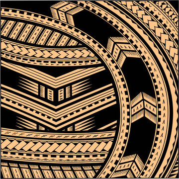 Polynesian tribal seamless pattern background vector illustration with traditional ethnic ornaments