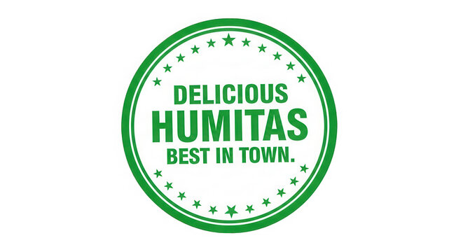 Delicious humitas stamp logo on white background isolated on transparent background