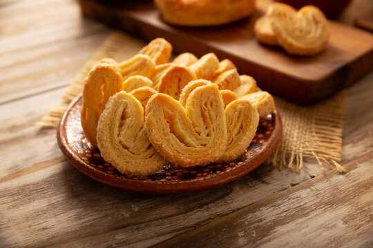 Palmier cookies, Mexican sweet bread,in Mexico it is called Orejitas and cannot be missing at breakfast or snack.