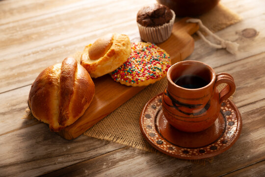 Mexican sweet bread, ojo de buey, muffin, galleta chochitos, made by hand, in Mexico it is called Pan Dulce and cannot be missing at breakfast or snack.