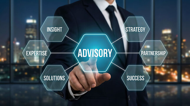Business advisory services corporate strategy consultation concept