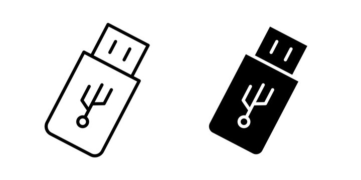 usb drive icon flat logo kit