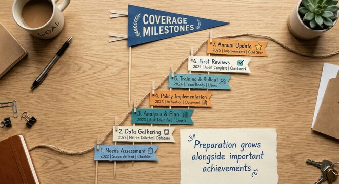 Coverage Milestones Project Planning Flags Displaying Project Progress And Goals
