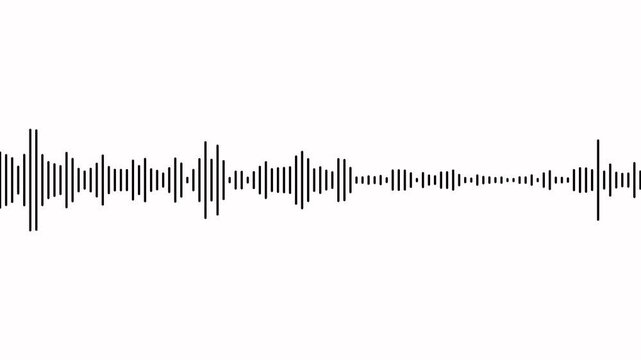 Abstract sound wave visualizer over white background. Digital audio wave spectrum for music studio. Minimalist music equalizer frequency lines animated. Cinematic visual podcast audio wave spectrum.