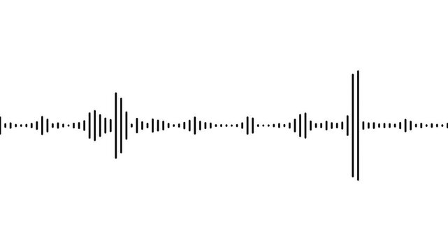 Abstract sound wave visualizer over white background. Digital audio wave spectrum for music studio. Minimalist music equalizer frequency lines animated. Cinematic visual podcast audio wave spectrum.