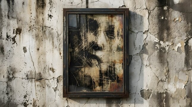 Grunge Poster Frame Mockup Wall Texture