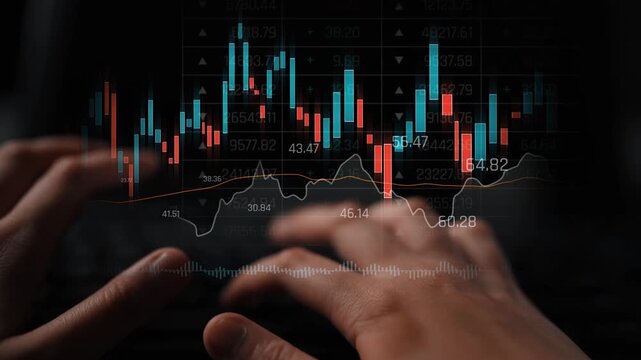 Candlestick chart visualizing financial market trends, investment patterns, price fluctuations, and trading strategy in capital and digital asset markets Marrow