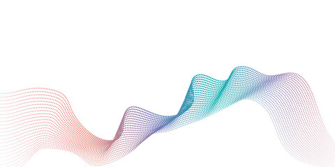 Fototapeta premium Colorful dotted wave flow background