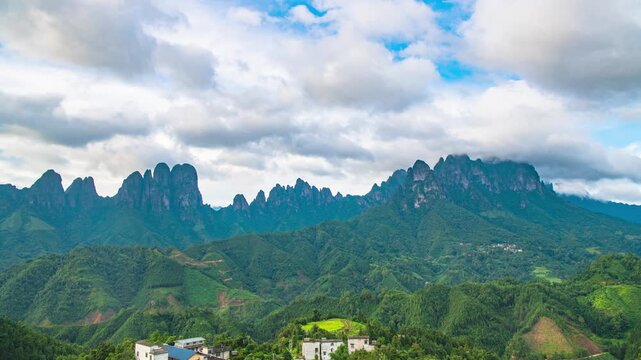 Summer Cloud View of Liuxiang Township, Dayao Mountain, Jinxiu County, Laibin, Guangxi