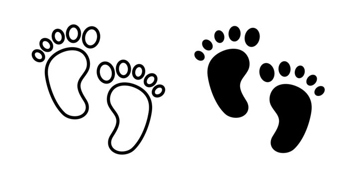 Baby footprint icon editable pictograms group. EPS10