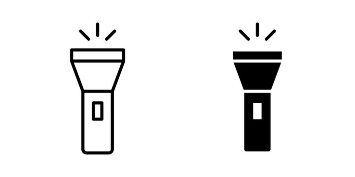 Flashlight icon editable pictograms group. EPS10