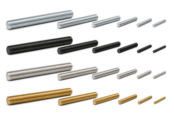Fototapeta premium Comprehensive Collection Of Metal Threaded Rods For Industrial Assembly Projects