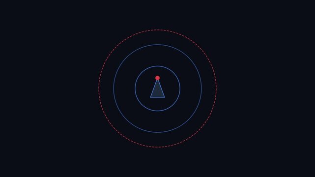 Electronic warfare signal jammer emitting disrupted radio waves vector animation