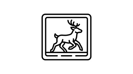 Fototapeta premium Running Deer Outline Icon