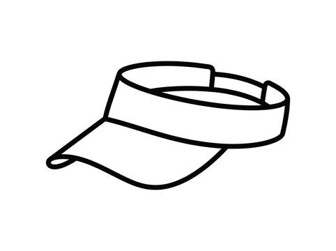 Simple black outline visor cap icon