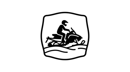 Fototapeta premium Snowmobile Rider Badge Design