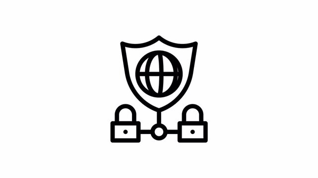 secure minimalist stroke animation