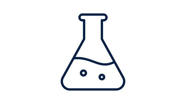 Animated Erlenmeyer Flask Science Line Icon