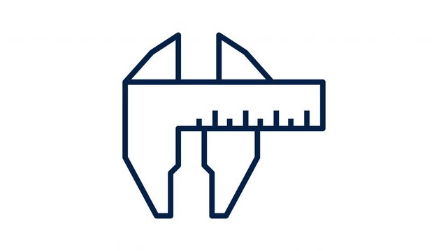 Animated Caliper Line Icon on White Background