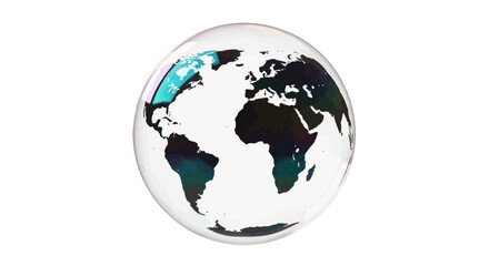 Fototapeta premium Glowing Earth Globe with Northern Lights Effect Isolated