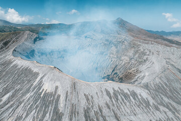 Aerial view of Bromo volcano crater on Java Island, Indonesia © Kevin