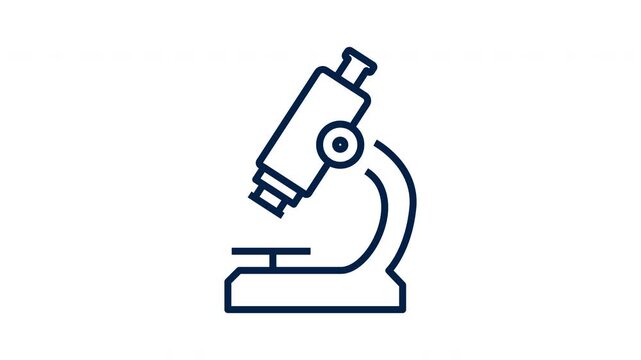 Microscope Animated Line Icon on White Background