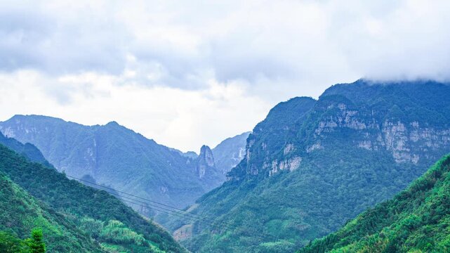 Evening in the high mountain valleys of Jinxiu, Laibin, Guangxi