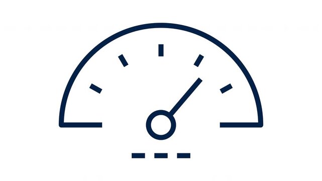 Minimal Speedometer Gauge Line Icon Animation