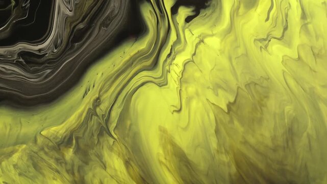 A fluid art blend featuring vibrant lime chartreuse green and shades of black and gray. Flowing organic textures and artistic lines create an elegant, modern marbling effect rich in aesthetic depth.