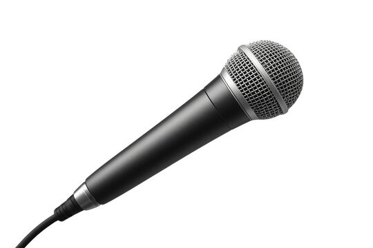 Wired black vocal microphone with silver grille