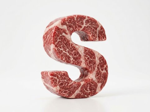 Letter S Shaped Raw Meat Sculpture.